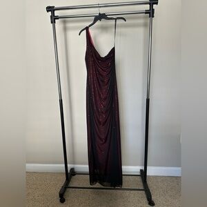 Zum Zum by Niki Livas |  One Shoulder Black and Red Dress | 13-14